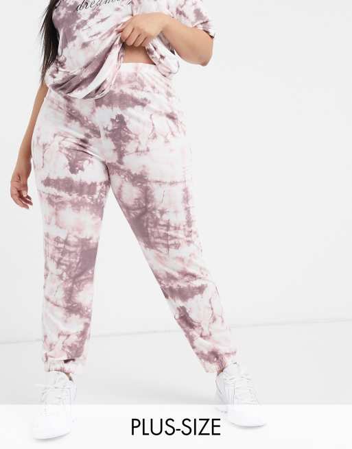 Yours tie dye two piece sweatpants in pink ASOS