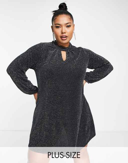 Yours - Top met keyhole in zilveren glitterstof