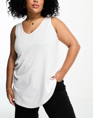 Yours Yours vest with cut out back in white