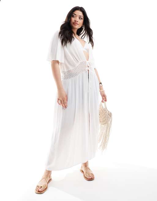 Yours – Vit, krinklad strand-coverup