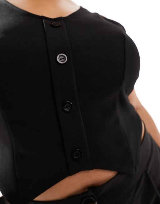Yours waistcoat top in black, 3 of 4