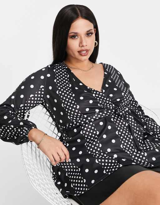 Yours – Wickelbluse mit unterschiedlich großen Tupfen, 4 von 4