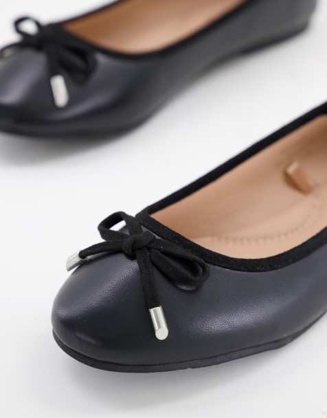 Yours wide fit ballerina shoe in black - view 1