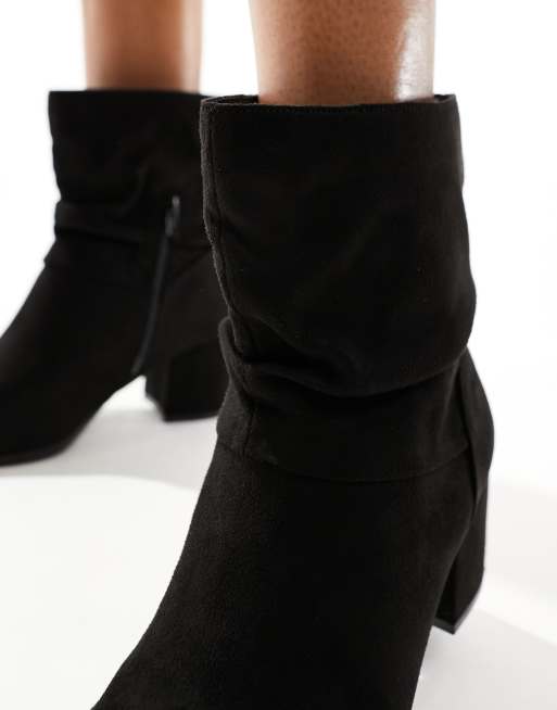 Womens black slouch store ankle boots