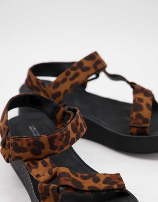 Leopard print wide deals fit sandals