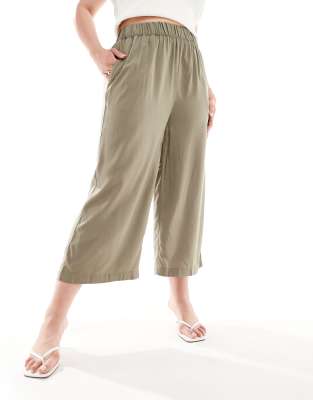 Yours Wide Leg Culottes In Green