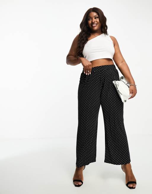 Wide leg polka dot pants outlet outfit