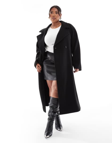 Yours wool maxi coat in black - view 1
