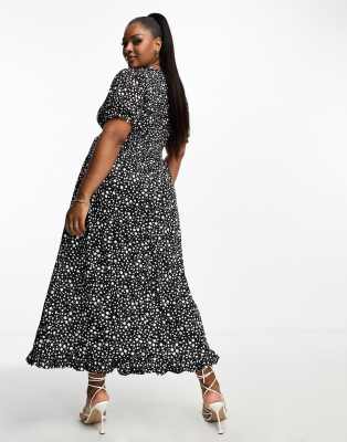 Yours wrap maxi dress in mono floral | ASOS