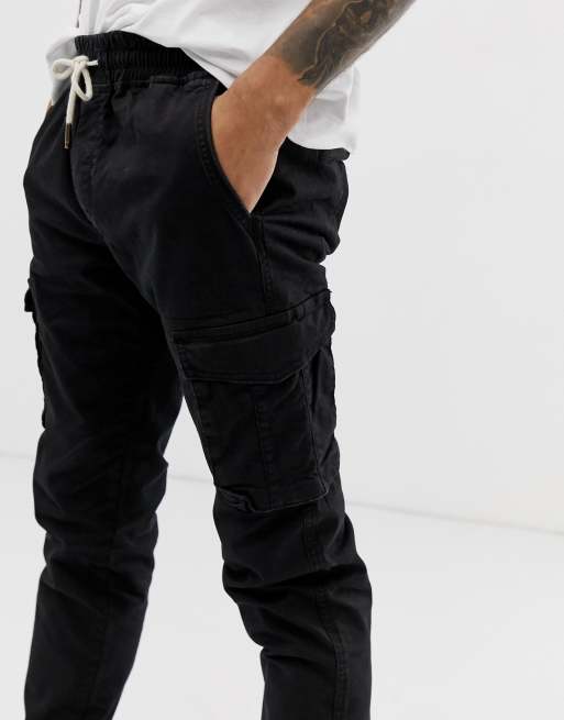 YOURTURN cargo trousers in black