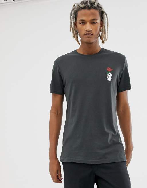 YOURTURN – Dunkelgraues T-Shirt mit beidseitigem Print, 2 von 4