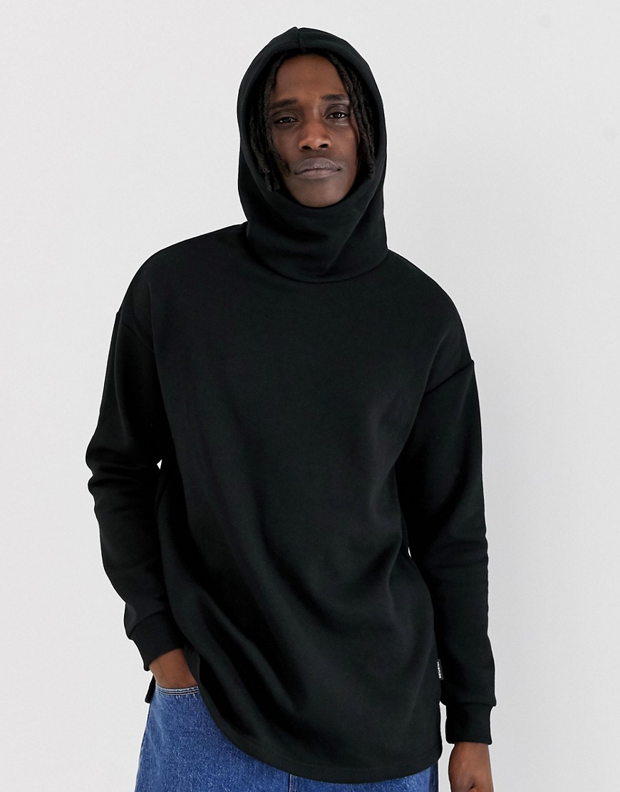 YOURTURN - Hoogsluitende hoodie in zwart
