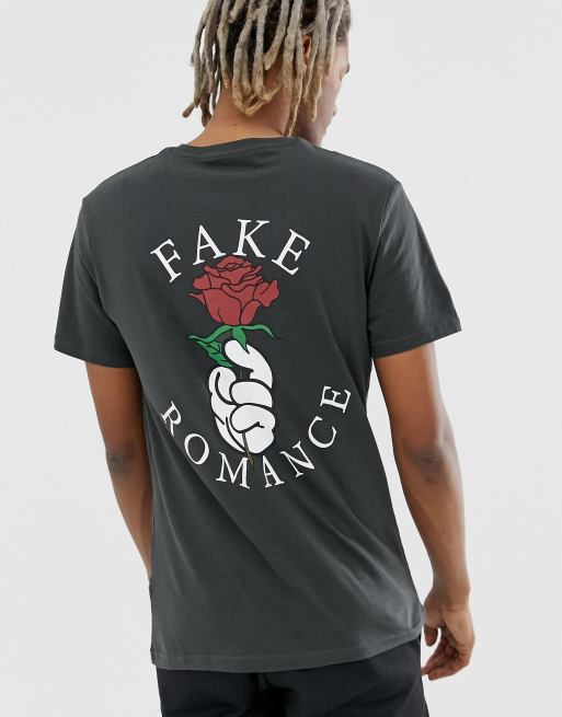 YOURTURN – Mörkgrå t-shirt med tryck på bröstet och baktill