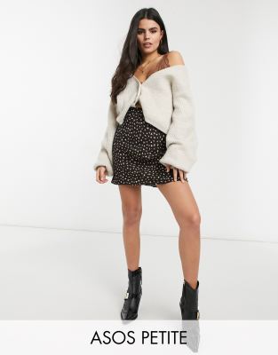 фото Юбка-комбинация мини с цветочным принтом asos design petite-многоцветный asos petite