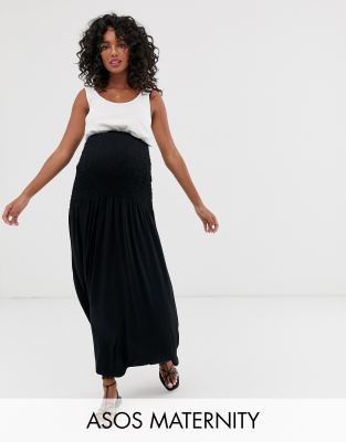 фото Юбка макси с присборенным поясом asos design maternity-черный asos maternity