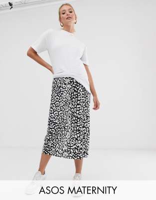 фото Юбка с монохромным леопардовым принтом asos design maternity-мульти asos maternity