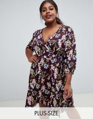 yumi wrap denim dress