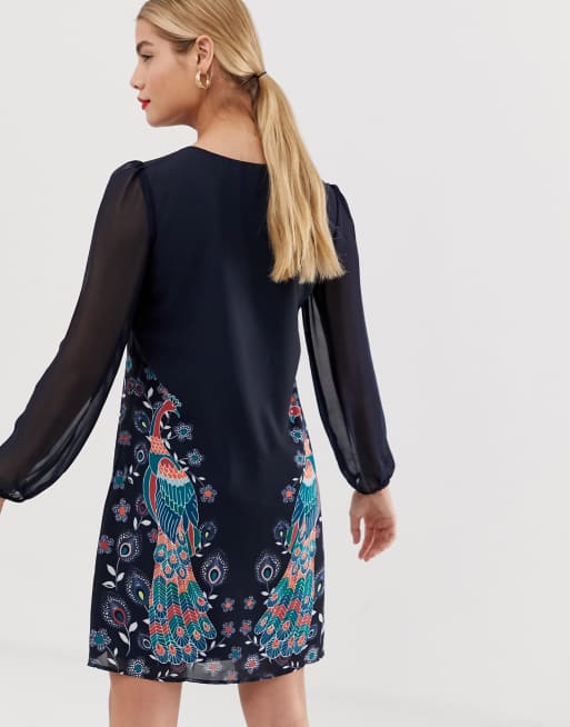 Asos peacock sale dress