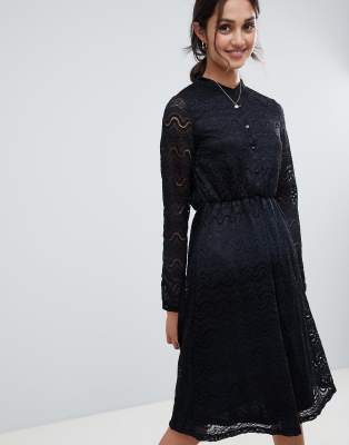 yumi black lace dress