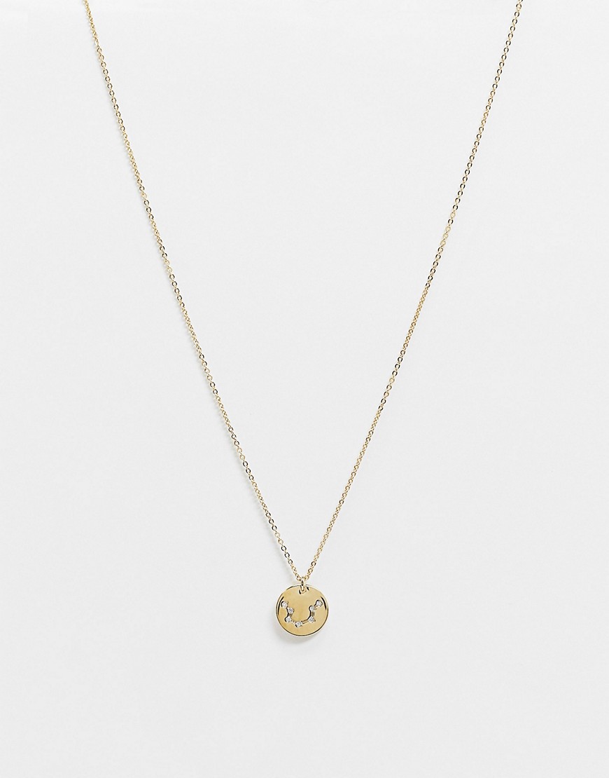 Z for Accessorize Aquarius star sign engraved necklace in gold plate