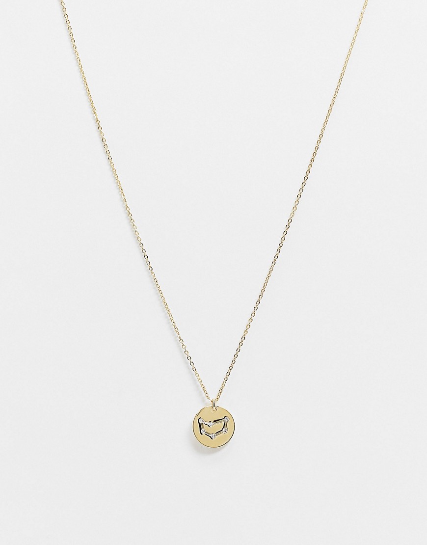 Z for Accessorize Capricorn star sign engraved necklace in gold plate
