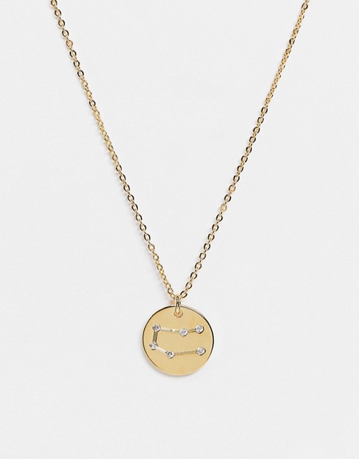 Z for Accessorize Gemini star sign engraved necklace in gold plate