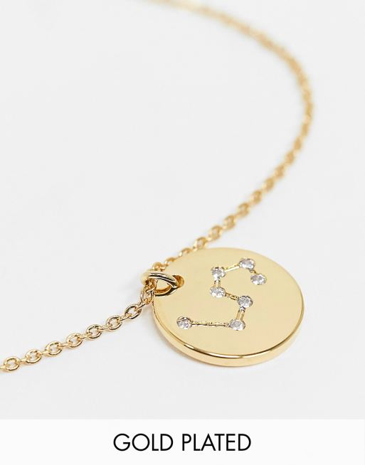 Z for Accessorize Leo star sign engraved necklace in gold plate