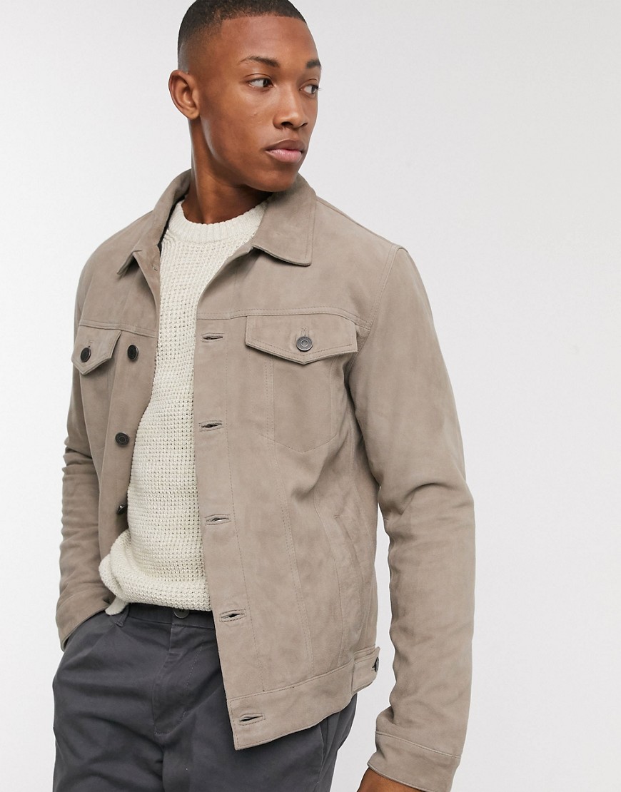 фото Замшевая куртка в стиле вестерн selected homme-светло-коричневый