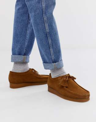 фото Замшевые туфли clarks originals wallabee-коричневый