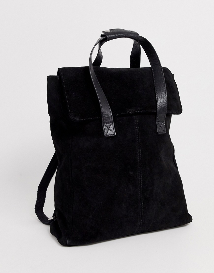 фото Замшевый рюкзак с двумя ручками asos design-черный