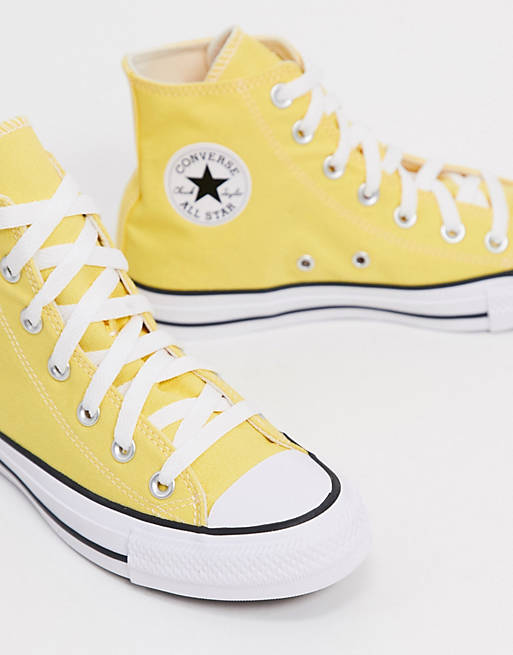 Campanilla baños Tiempo de día Zapatillas amarillas con diseño abotinado Chuck Taylor All Star de Converse  | ASOS