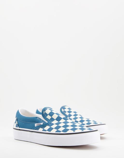 Vans azules store con cuadros