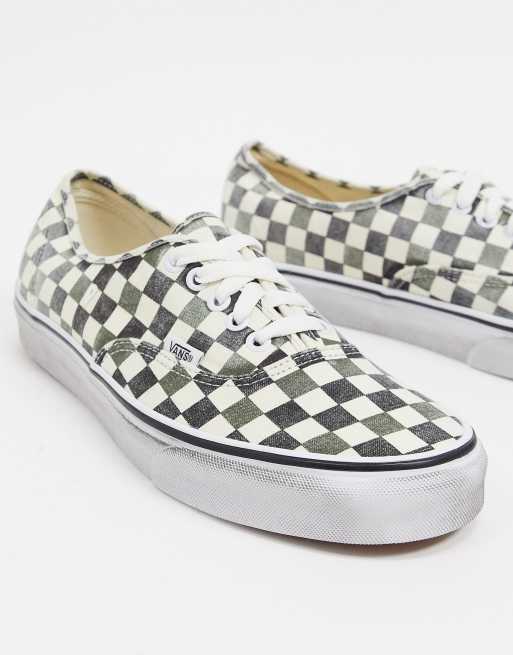 Zapatillas bajas con cuadros desgastados de lona de Vans Authentic