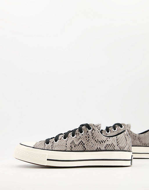 Zapatillas bajas grises con estampado de serpiente Chuck 70 Low de Converse