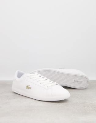 Zapatillas blancas con cocodrilo dorado Graduate de Lacoste-Blanco