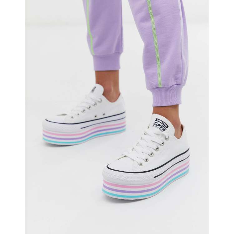 Zapatillas con cheap plataforma converse blancas