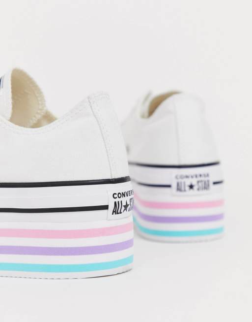 Converse blanca alta discount plataforma