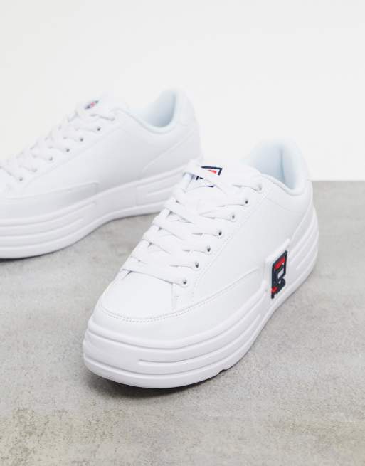 Aclarar maletero Penetración Zapatillas blancas con plataforma Korea Funky Tennis de Fila | ASOS