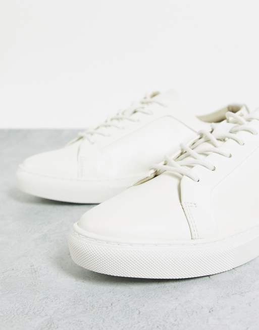 Zapatillas blancas de efecto cuero de Jack & Jones Premium, 3 de 4
