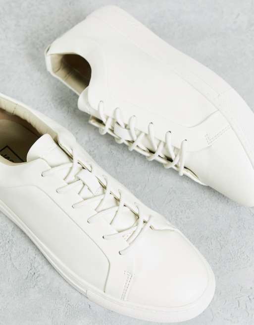 Zapatillas blancas de efecto cuero de Jack & Jones Premium, 4 de 4