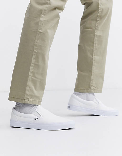 Zapatillas blancas sin cordones de Vans Classic