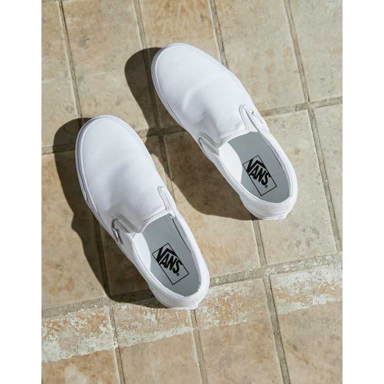 Imperio Inca excepción Pescador Zapatillas blancas sin cordones de Vans Classic | ASOS