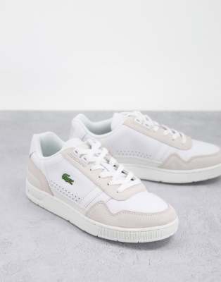 Zapatillas blanco triple de cuero T-Clip de Lacoste