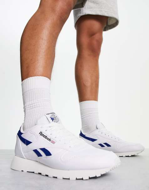  Reebok Cuero clásico para hombre, Us-blanco/blanco/gris claro :  Reebok: Ropa, Zapatos y Joyería