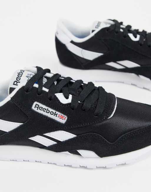 Zapatillas clásicas de nailon en blanco y negro de Reebok, 3 de 4