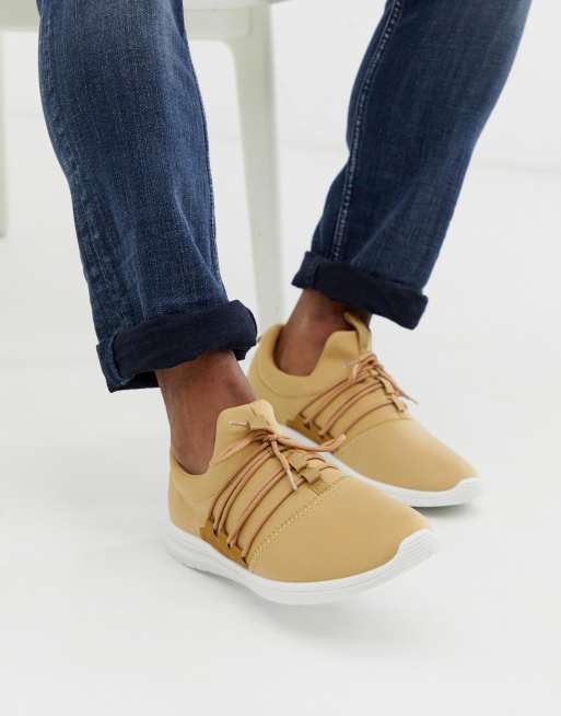 Zapatillas color piedra con cordones de New Look