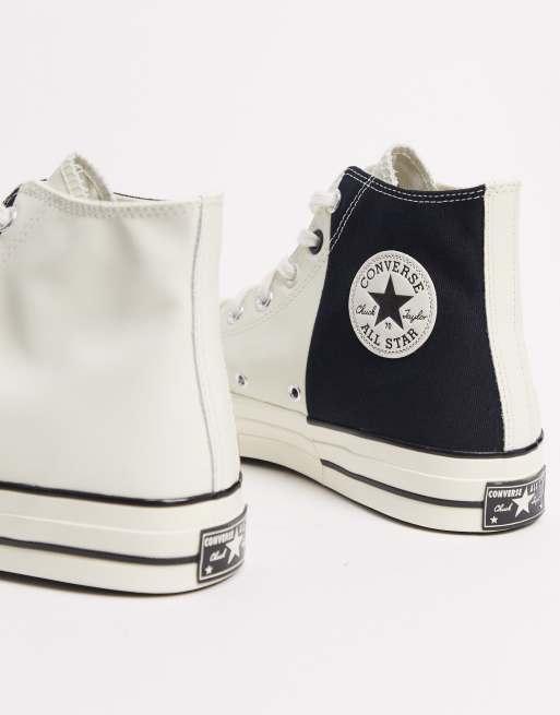 Zapatillas con paneles cosidos en blanco negro Chuck 70 Hi Rivals de Converse