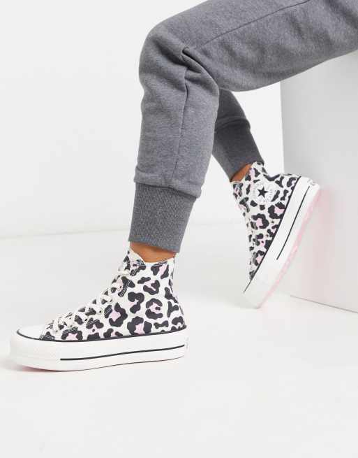 Policía Alboroto Influencia Zapatillas con plataforma y estampado leopardo rosa Chuck Taylor Hi Lift de  Converse | ASOS