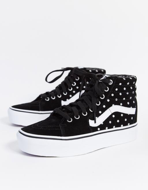 Línea del sitio fatiga tonto Zapatillas de ante con plataforma y lunares en negro y blanco UA SK8-Hi 2  de Vans | ASOS