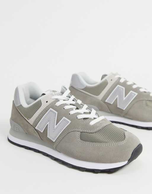 Subir y bajar calculadora diapositiva Zapatillas de ante en gris oscuro 574 de New Balance | ASOS